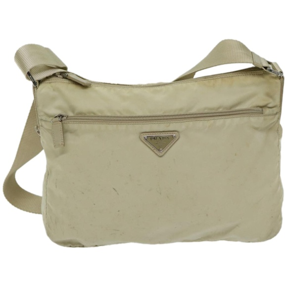 PRADA Shoulder Bag Nylon Beige Auth 65376 - Picture 13 of 16